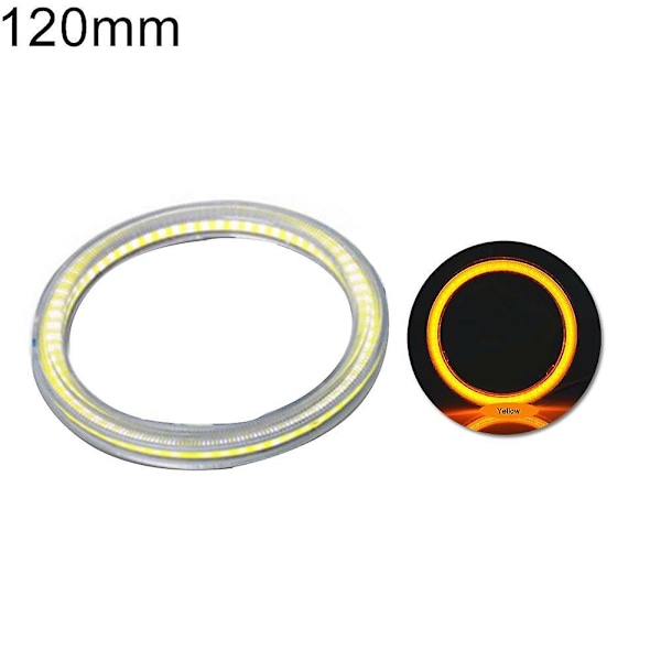 60mm-120mm Bil COB Angel Eye LED Ringljus Huvudljuslampa yellow 120mm