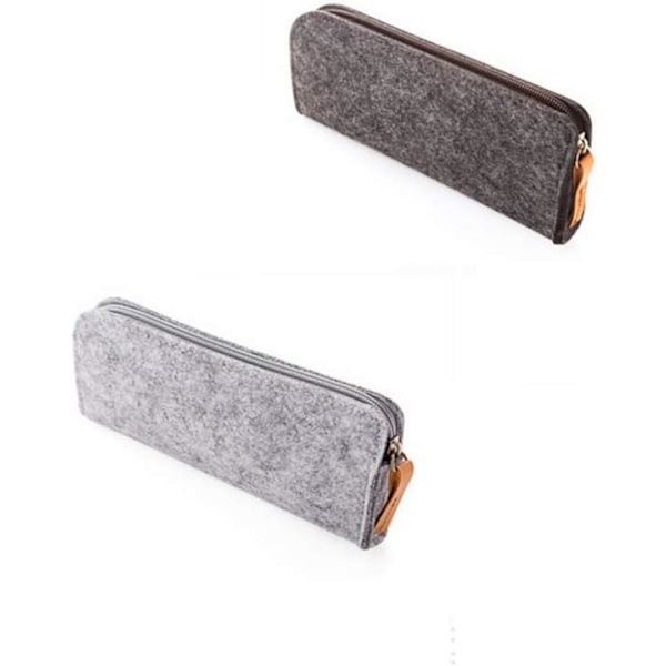 Blyantpose Pen Etui, Blyantholder Filt Elever Stationery Pung med Store Rum til Skole Studerende Drenge Piger og Kontor