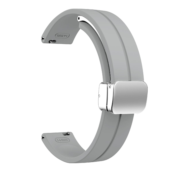 Silikonarmband för Garmin Lily 2 med Magnetisk Vikbar Spänne Light Grey Silver Buckle