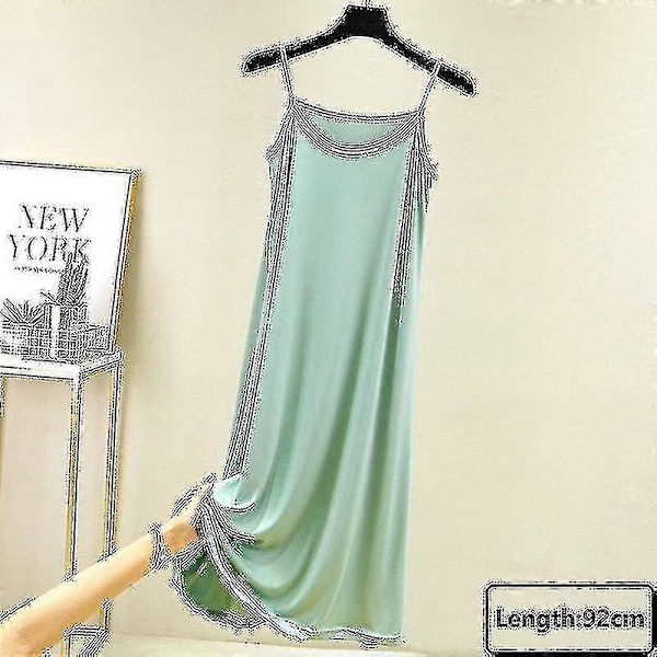 Sømløse Underkjoler Dame Størrelse Ermeløs Ice Silk Underkjole Underskjørt S _h Green-92cm M Weight(40-55kg)