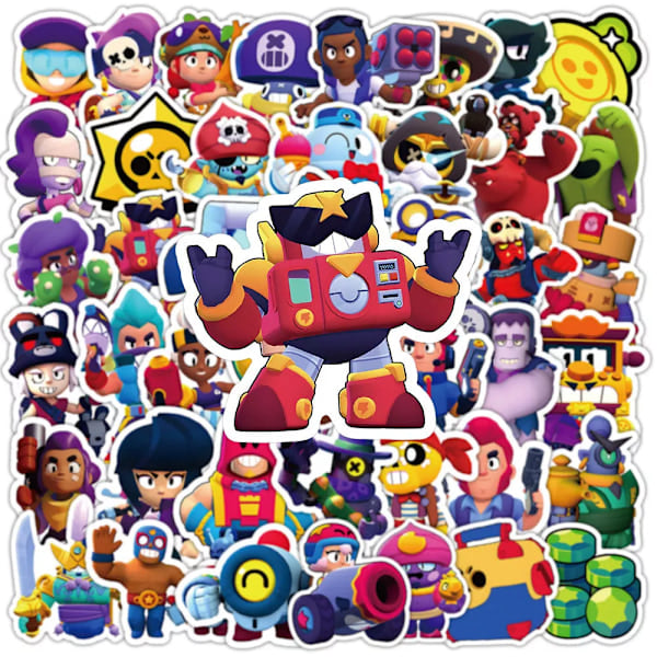 50 Brawl Stars Game Character Stickers for Room, Decal, Laptop, Luggage, Skateboard