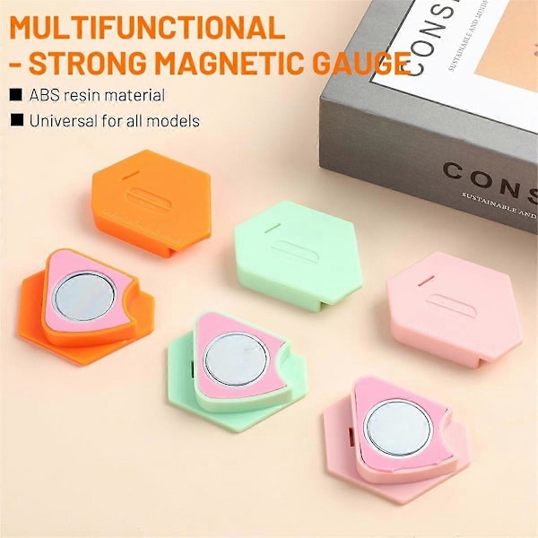 3 st Magnetiska Sömguide för Symaskin - Multifunktionell Polygon Hemmer Guide med Skala, Se