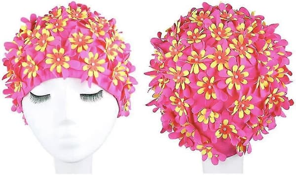 Badehette Vintage Blomsterblad Retro Badehette Jenter Kvinner -Sy