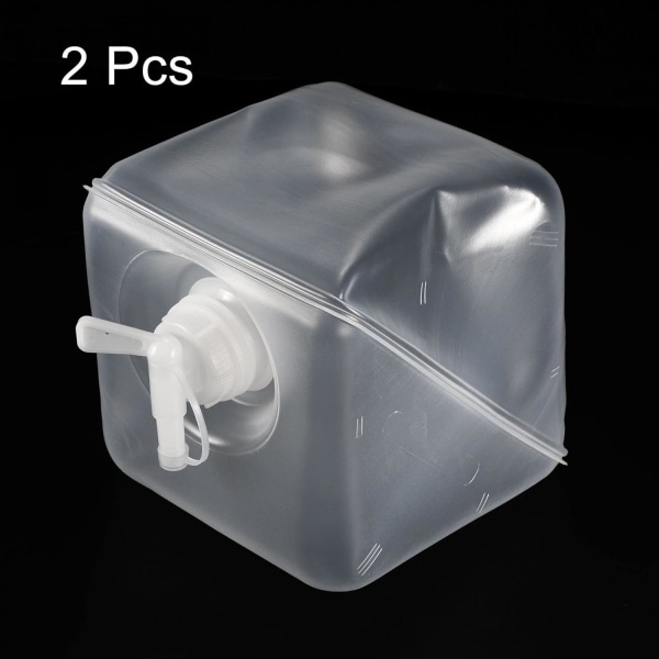 Hopfällbar Vattenbehållare Bärbar Förvaringshållare Kub Behållare med Kran Tätningslock för Utomhus Vandring Camping Båtliv Simning 2-pack