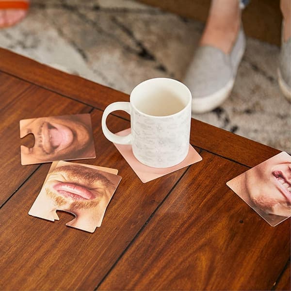10 Stykker Ansigtsmaske og Coasters Samling Ansigts Krus Pad Papir Tekstur