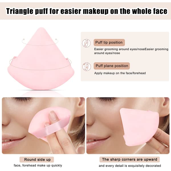 8 st Bomullspuderpuffar för Ansikte, Både torr och våt Makeup Setting/Concealer/Löst och Kroppspuder/Foundation/Makeup Svamp Set