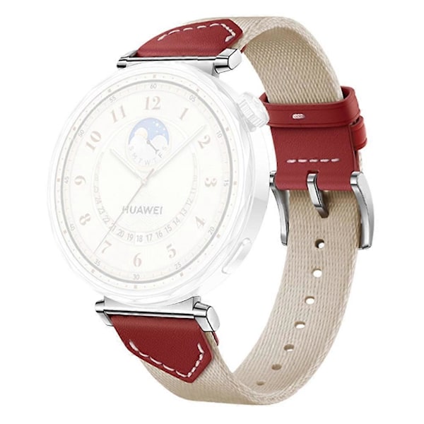 18MM Læder Nylon Rem Til Huawei Watch GT 5 Pro 42m GT 5 41mm GT 4 41mm GT 3 42mm Kvinder Komposit Multicolor Red