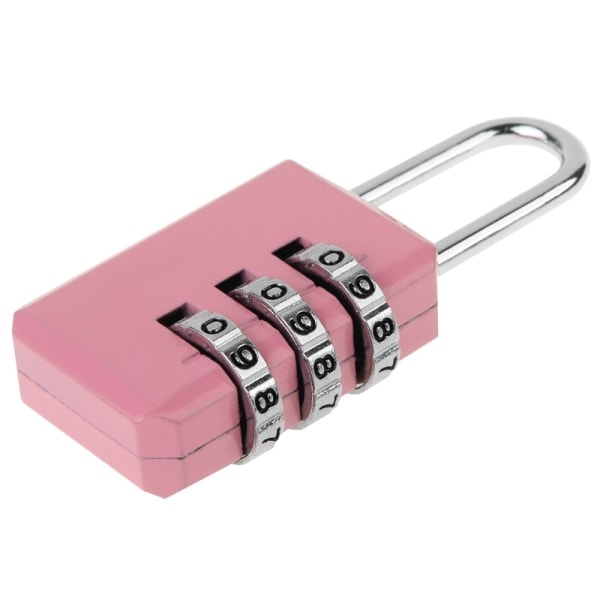 Hengelås - 3-sifret kode - Lås rosa
