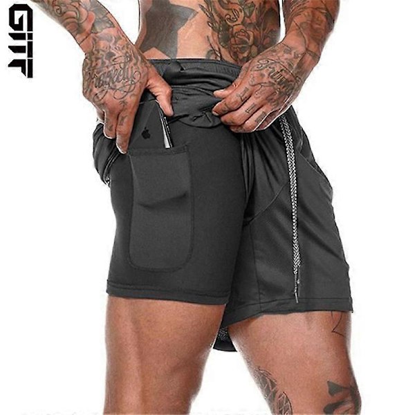 Løpeshorts for menn, sportsshorts for menn gray M