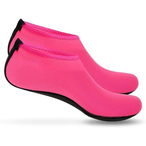 Vattensportsskor Barfota Snabbtorkande Aqua Yogasockor Slip-on för Män Kvinnor Barn Pink 4/5 UK