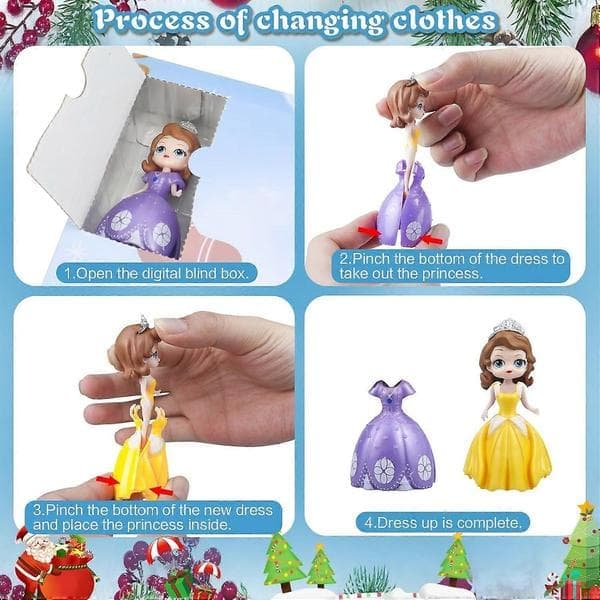 Prinsesse Julekalender 2026 Piger Prinsesse Transformer Legetøj 24 Dage til Jul