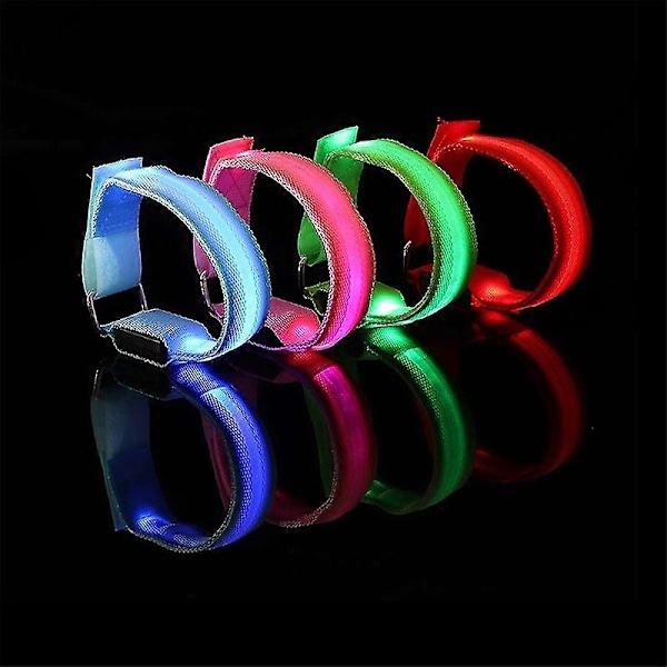 4 st LED-belysning Hästben Säkerhetsbälte Hästben Remmar Nattridning Utrustning Utomhussporter Ridutrustning Pink 4pcs CN