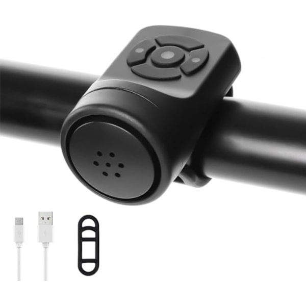 Elektrisk sykkelhorn, elektronisk sykkelklokke, sykkelhorn for voksne, 4 lydmoduser, vanntett horn for sykkel, høyeste sykkelhorn