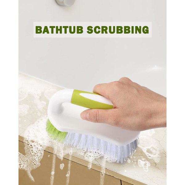 Skrubbebørste, kraftige skrubbebørster med komfortabelt greb til brusebad, badeværelse, vask, køkken, gulvrengøring, 3 stk.