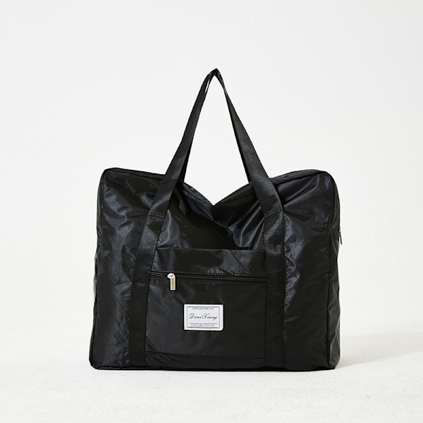 1 stk. stor foldbar kuffert ventetaske kuffert sort sort black