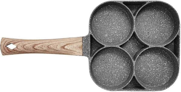 Non-stick stekepanne, stekepanne for egg og hamburger, 4-hull