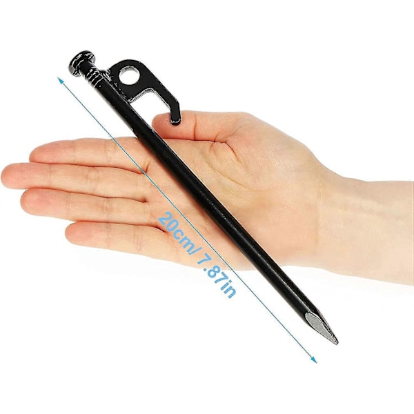 4 Stycken Tältpinnar Stålpinnar Campingpinnar Markfäste Pinnkrok För Camping, Vandring, Nödsituationer Och Utomhusöverlevnad - 20cm