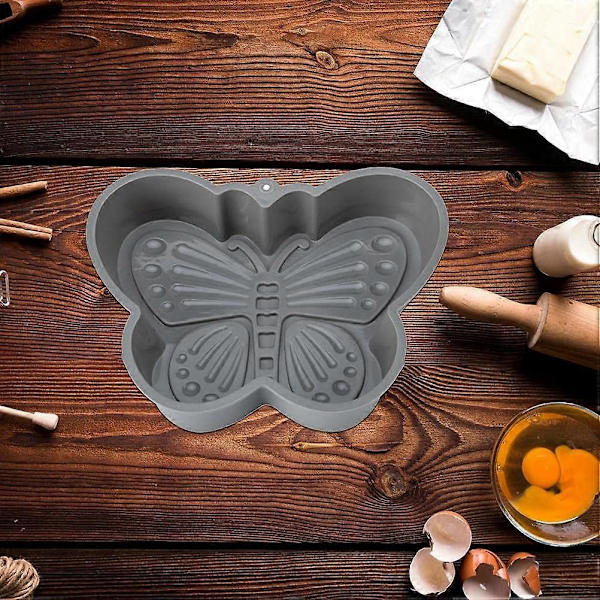 3D Butterfly Kageform, 6x6x1.5 tommer Non-Stick Silikon BPA Fri Kageform til Bagning af Muffins, Brød