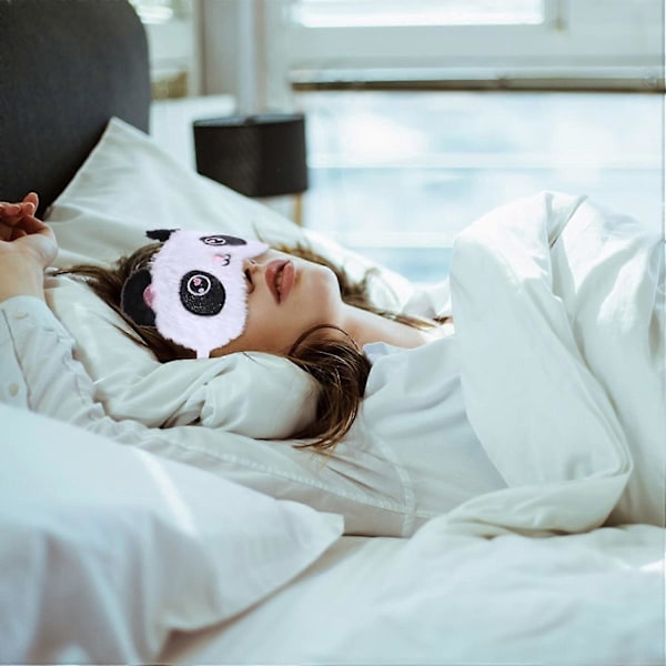 Dww-Sovmask för Barn, Söt och Rolig 3D Plysch Sovmask Tecknad Panda Sovmask, Ögonmask för Sömn
