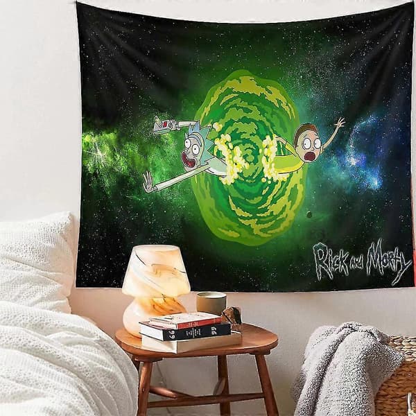 Rick And Morty Tema Gobeläng Sovrum Väggbonad Tapeter Dekoration D 150*200CM