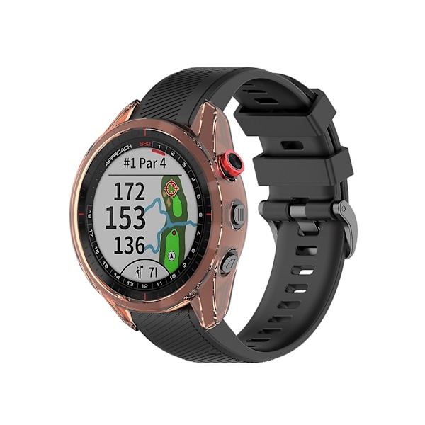 Skyddande Skal Transparent Repskyddande TPU-Armbandsursskal Skydd Kompatibel Garmin Approach S62 Transparent Black