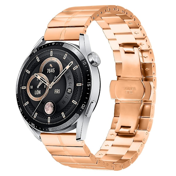 Remme for Garmin Forerunner 255 i rustfritt stål med spenne Rose Gold