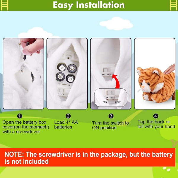 Kuvioharmaa Robottikissa Pehmokissan täytetyt eläin interaktiivinen kissa, Meow Kitten Touch Control, sähkö