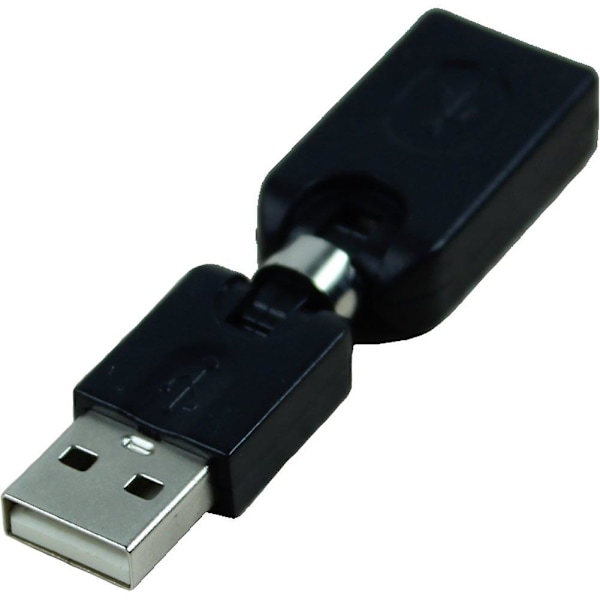 Sort USB 2.0 Han til Hun 360 Graders Rotation Vinkel Forlænger Adapter