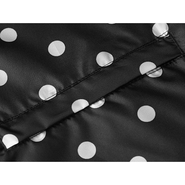 Regnfrakke til voksne, vandtæt udendørs hætte, poncho vandtæt til kvinder med lynlås, festivalponchoer vandtæt lang, vandtætte kapper plusstørrelse White Dots on Black