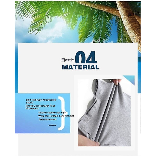 Herrshorts Casual Klassisk Passform Dragsko Sommarshorts med Elastisk Midja och Fickor - Mörkgrå L