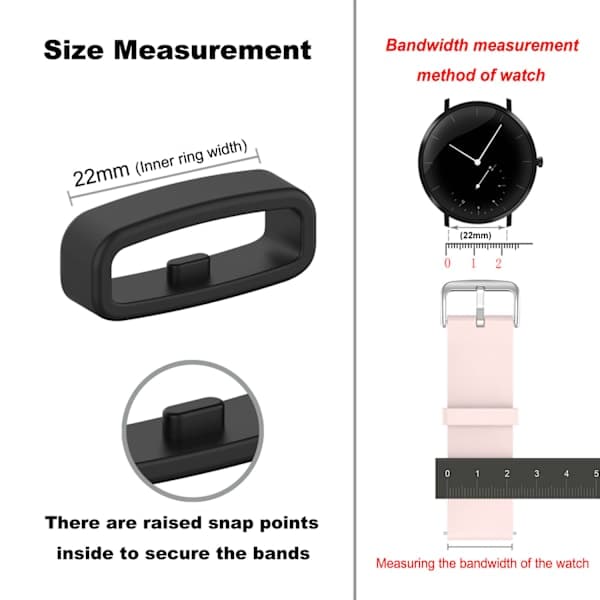 Loop för 22 mm klockarmband 10-pack Svart Svart Black