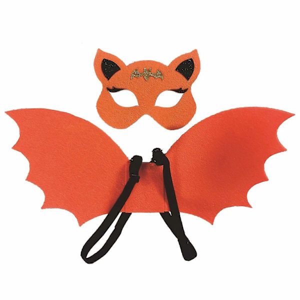 Barnens Bat Wings Cape Tillbehör För Vampyr Häxa Kostym Cosplay Mask Set orange L