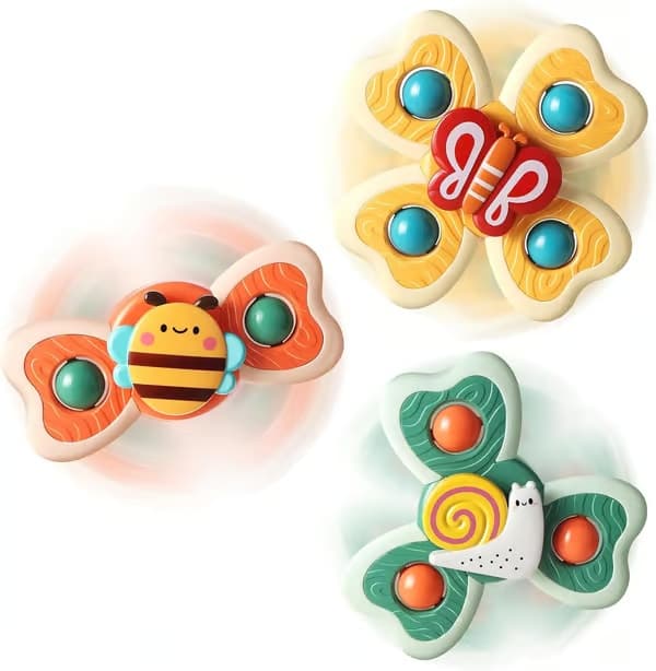 3-pack sugkoppsleksaker för 1-3-åringar, sensorisk bad- och aktivitetsleksakssats, perfekt julklapp och present