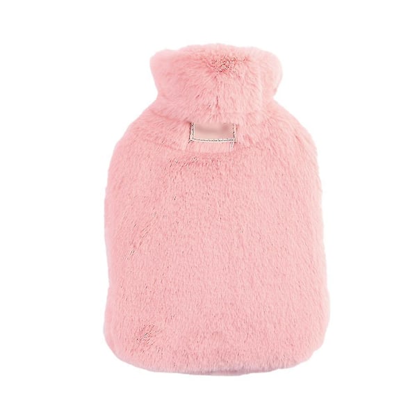 Varmvattenflaska med Mjukt Överdrag - Klassisk Varmvattenflaska för Smärtlindring, Nacke och Axlar, Fotvärmare, Mensvärk, Varm- och Kalla Terapi - Grå pink