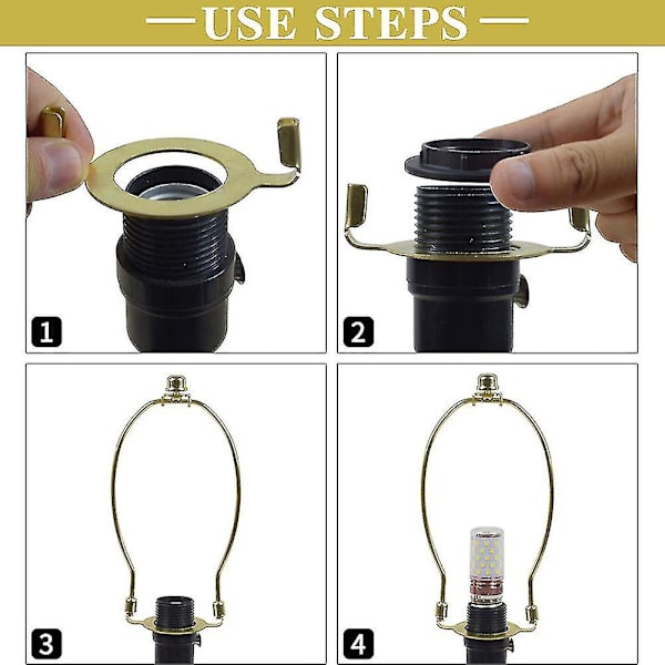 8 tommers DIY finial belysningstilbehør harpebrakett lampeskjermholder hornramme, 11 (begrenset utgave)