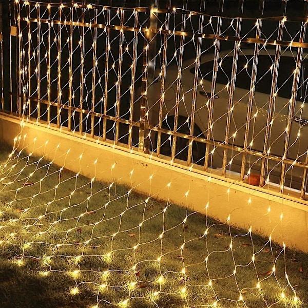 2*2M LED-ljusnät med 204 LED-lampor Julnät med kontrollbox