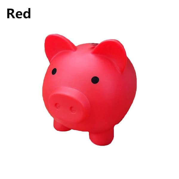 Sparkasse Tecknad Grisformad Spargris Röd 10cmx8cmx9.5cm