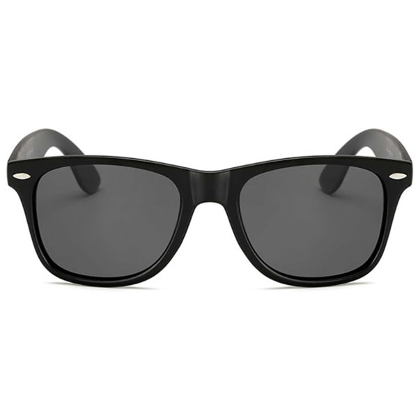 Retro Wayfarer Solbriller Matt Svart Svart