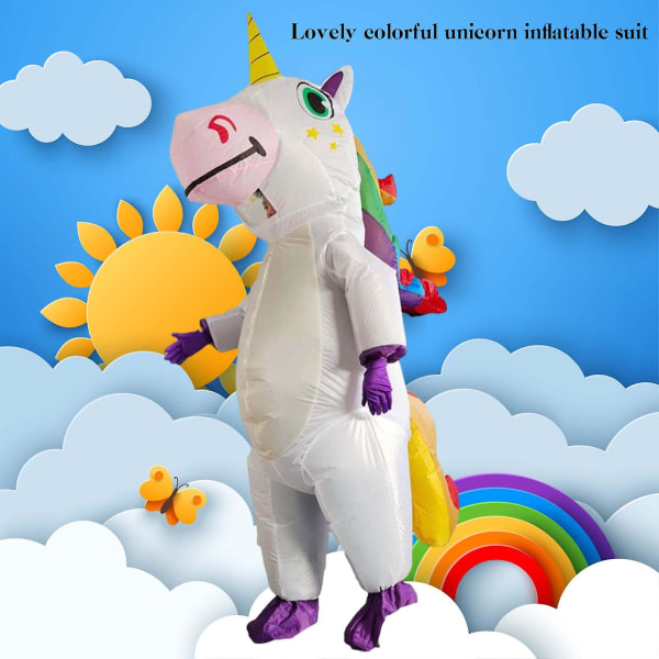 latable Unicorn kostume Blow-Up Unicorn kostume til børn Voksne Cosplay Fantasia Party latable Jumpsuit unicorn