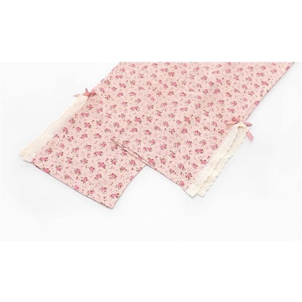 Dam pyjamas set, dam korta pyjamas sexiga andningsbara tvådelade nattkläder söta rosa blommiga pyjamas set spets camisole topp pyjamas byxor loungewear L