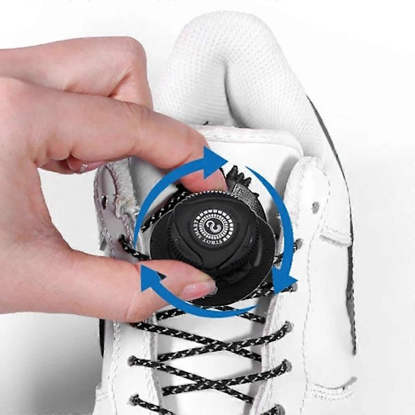 1 Par Metalltråd Vridbar Automatisk Spänne Rep Sneakers Skosnören för Barn Vuxen Inga Knytskosnören Snabblås Skosnören Sneakers