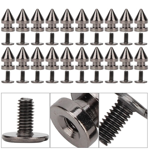 20 st 8*13,5 mm Metallnitar Kulspikar Läderhantverk Nitar DIY Kläder Skor Dekor (Pistolfärg)