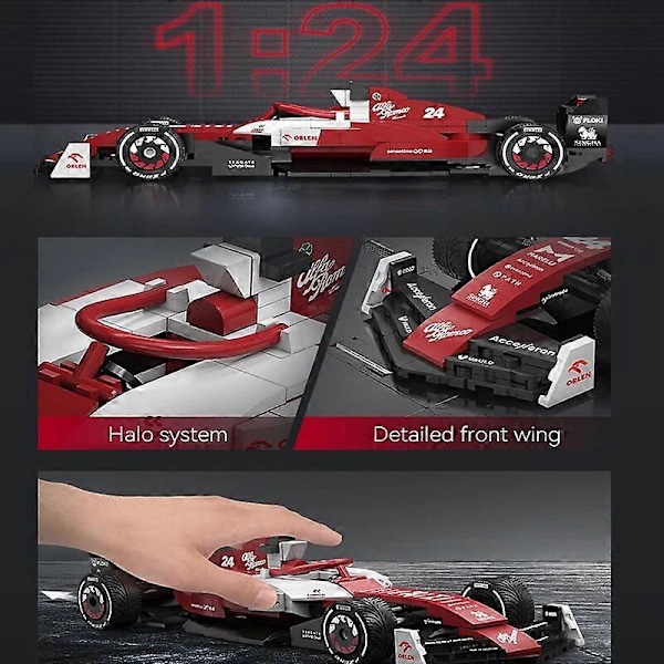 Cada 1:24 Alfa Romeo 2022 F1 Racerbil C42 Sportsvogn Model Byggeklodser By Racing Bil Mursten Legetøj Til Børn Gaver With packaging box