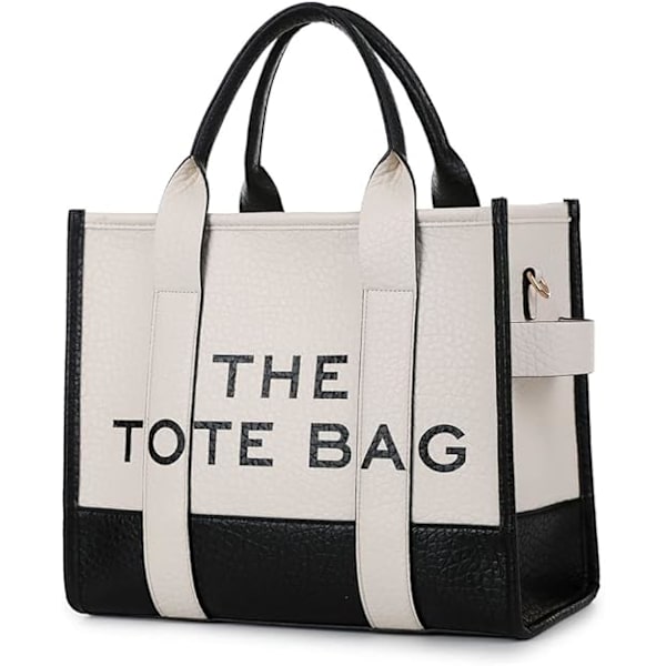 PU-läder Tote Bag för kvinnor, stor kapacitet dam läder Tote Bag med tunn justerbar rem dubbelfärgad topphandtag väska