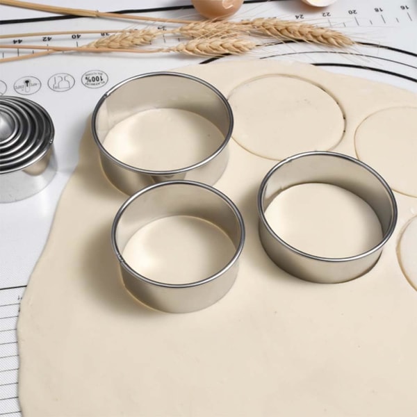 Keksformset Runda kakformar Biscuit Pastry Cutters Bakform Ringform Dumpling Cutter Rostfritt stål