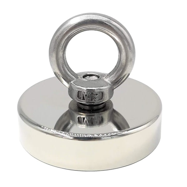 Superstark neodymiummagnet 120 kg - starka magneter - perfekt för magnetfiske - 60 mm med neodymiumögla