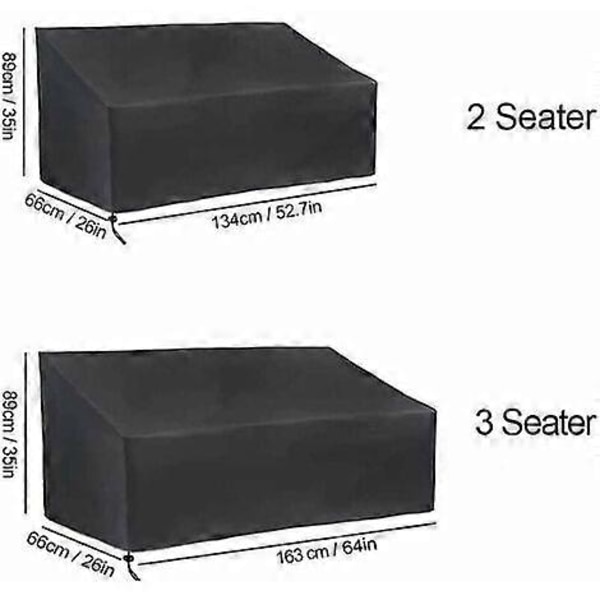 Havebænk Dækken 2 Personers Bænk Dækken Vandafvisende 210D Oxford Stof Åndbart Bænk Dækken Til Havemøbler, 134x66x89cm