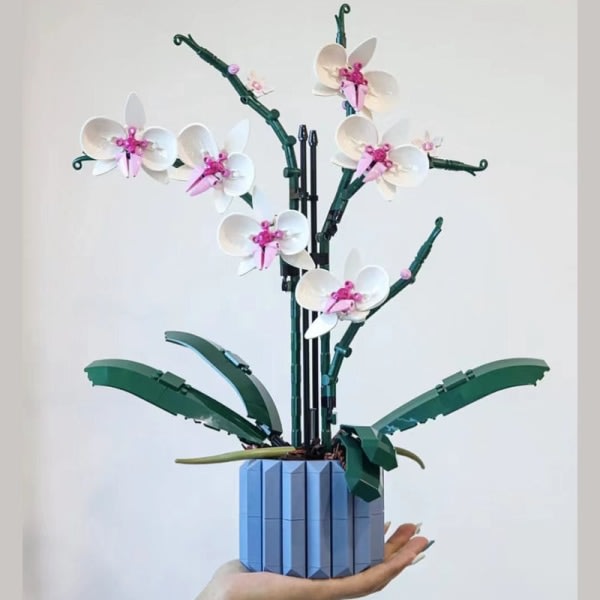 Moc Bouquet Orchid blokkblomst Sukkulenter Byggeklosser i potter PASSER 10311 Romantisk sett Montering Bygg Lekepike gave uten boks3 without box3