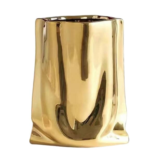 Keramisk Blomvas Stor Kapacitet Guld & Silver Mittpunktsvas För Hem Modern Bondgårdsdekor Guld Guld Medium Gold Medium
