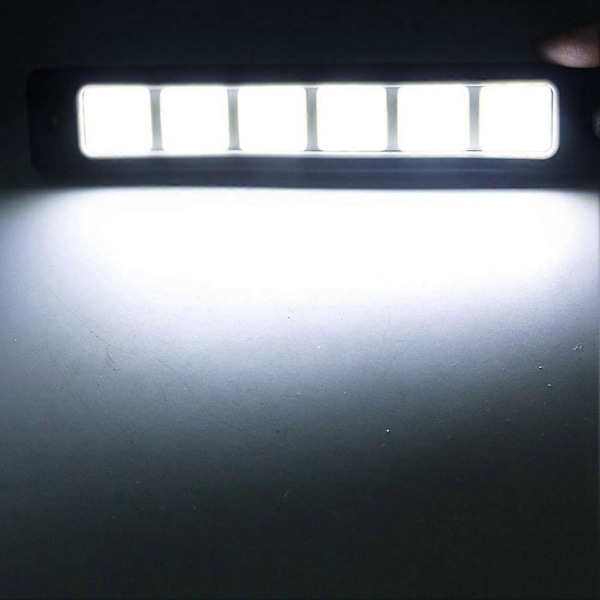 2 stk. Super Sterke LED Kjørelys Bil Kjøre Tåkelys Vanntett Fleksibel DRL COB LED Strip 190X35Mm 12V